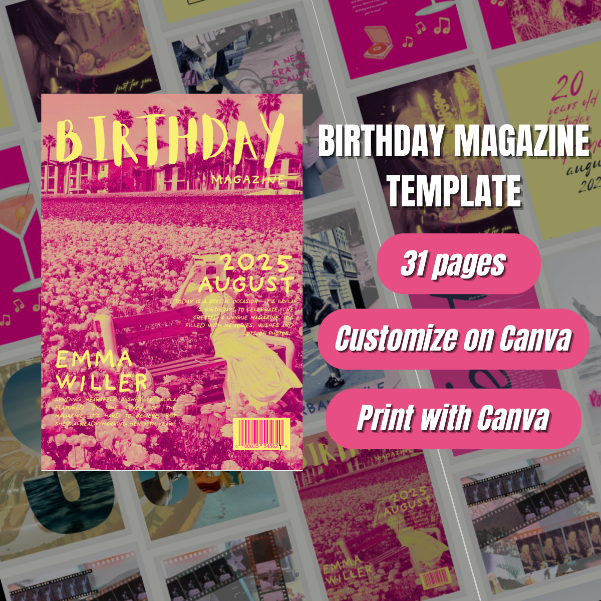 Birthday POP Magazine Template