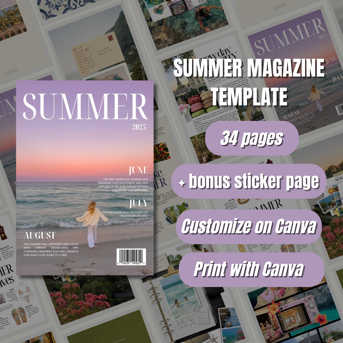 A Summer recap magazine template