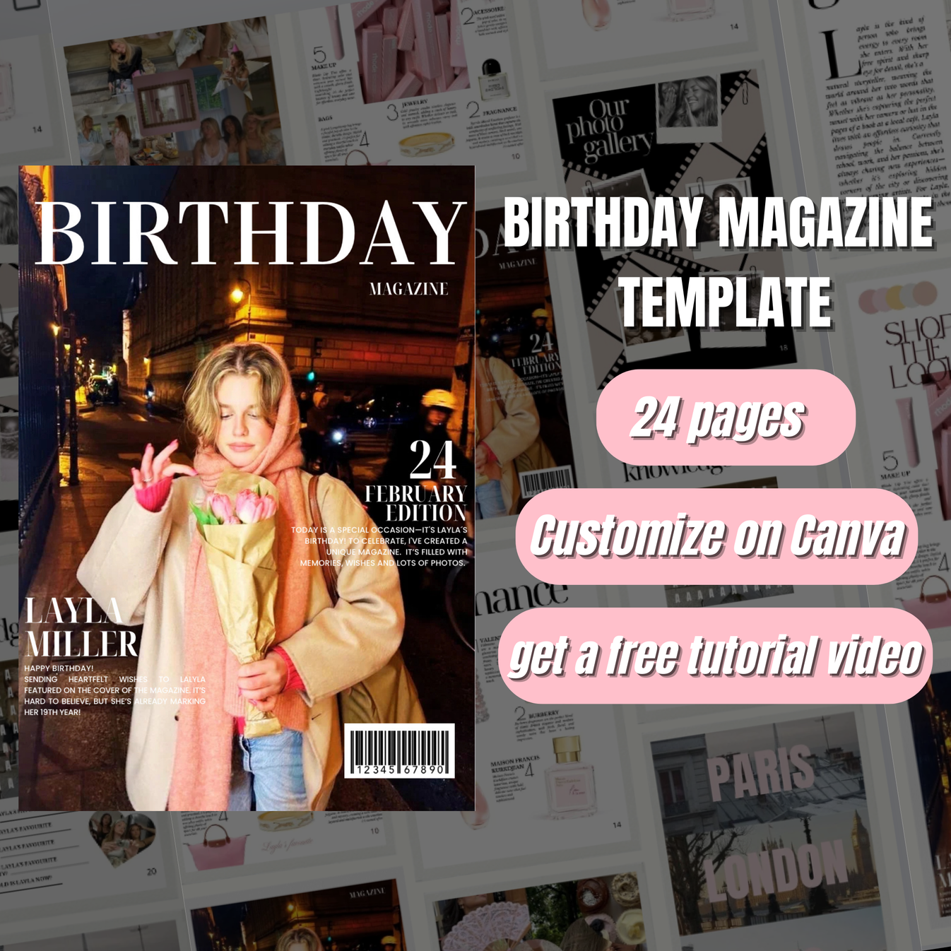 Birthday Magazine Template AMJ magazines